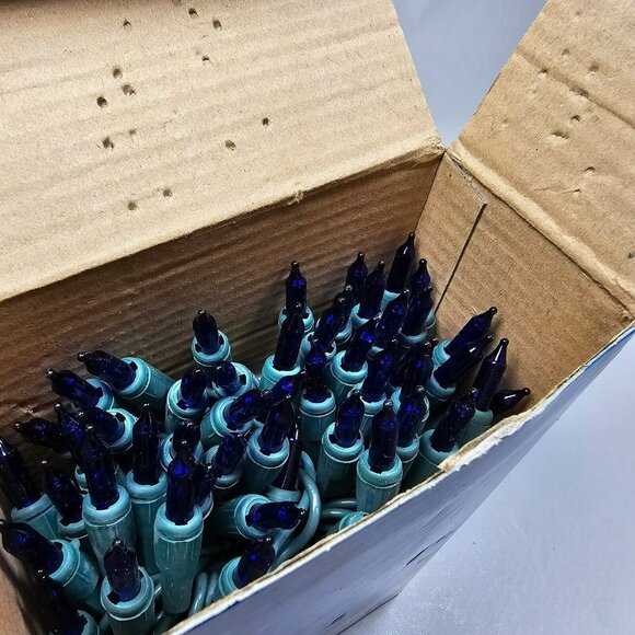 GE 100ct Miniature String Lights NEW Blue Bulb / Green Wire 20.6ft String-A-Long - Picture 4 of 4